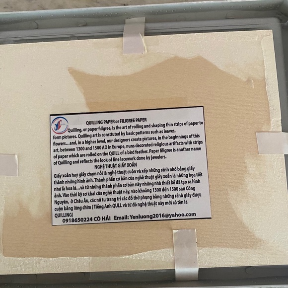 Vietnamese Quilling Art Wall Decor Village River Scene Framed - Picture 3 of 10